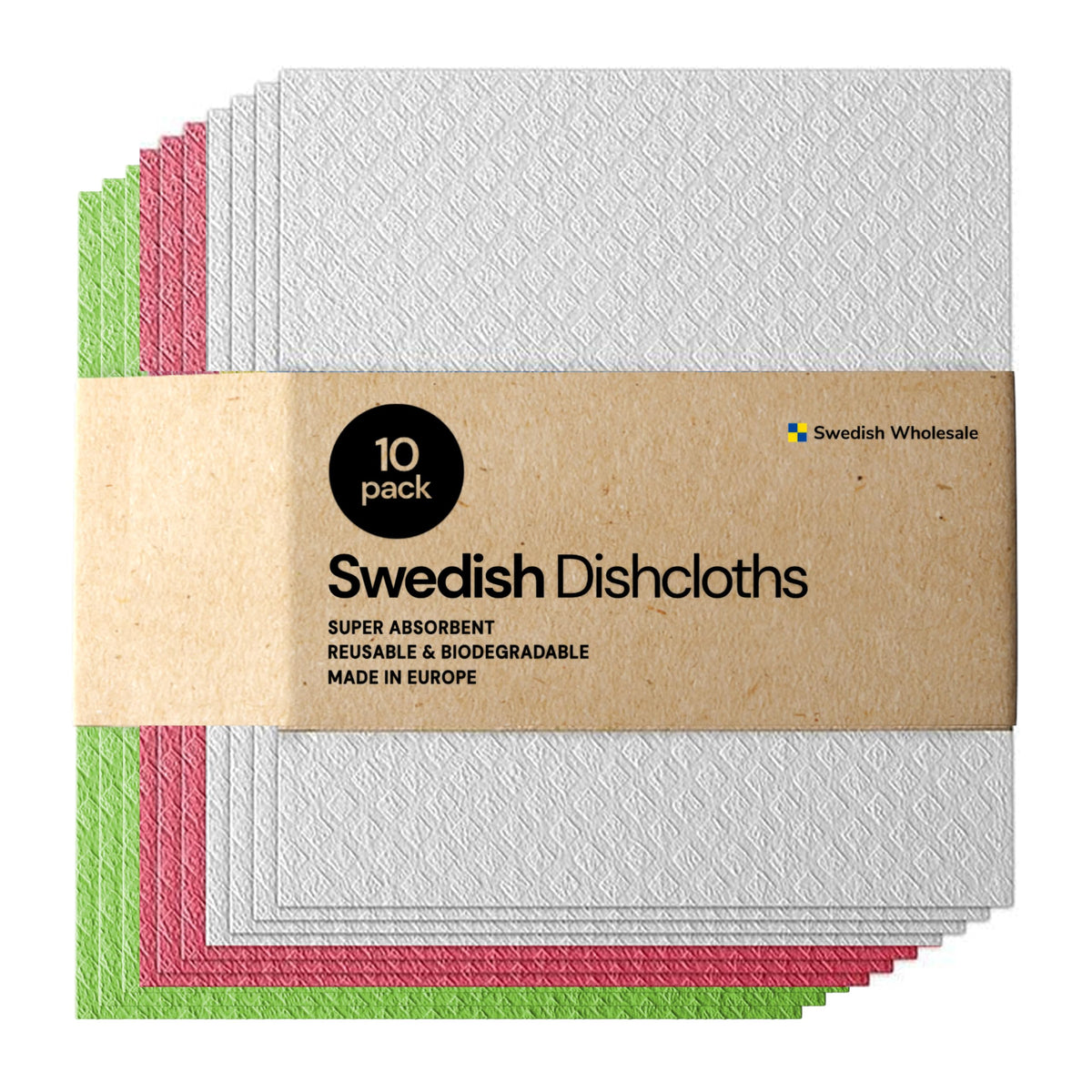 Paño Swedish Wholesale de celulosa para cocina, gran absorbencia para derrames y salpicaduras
