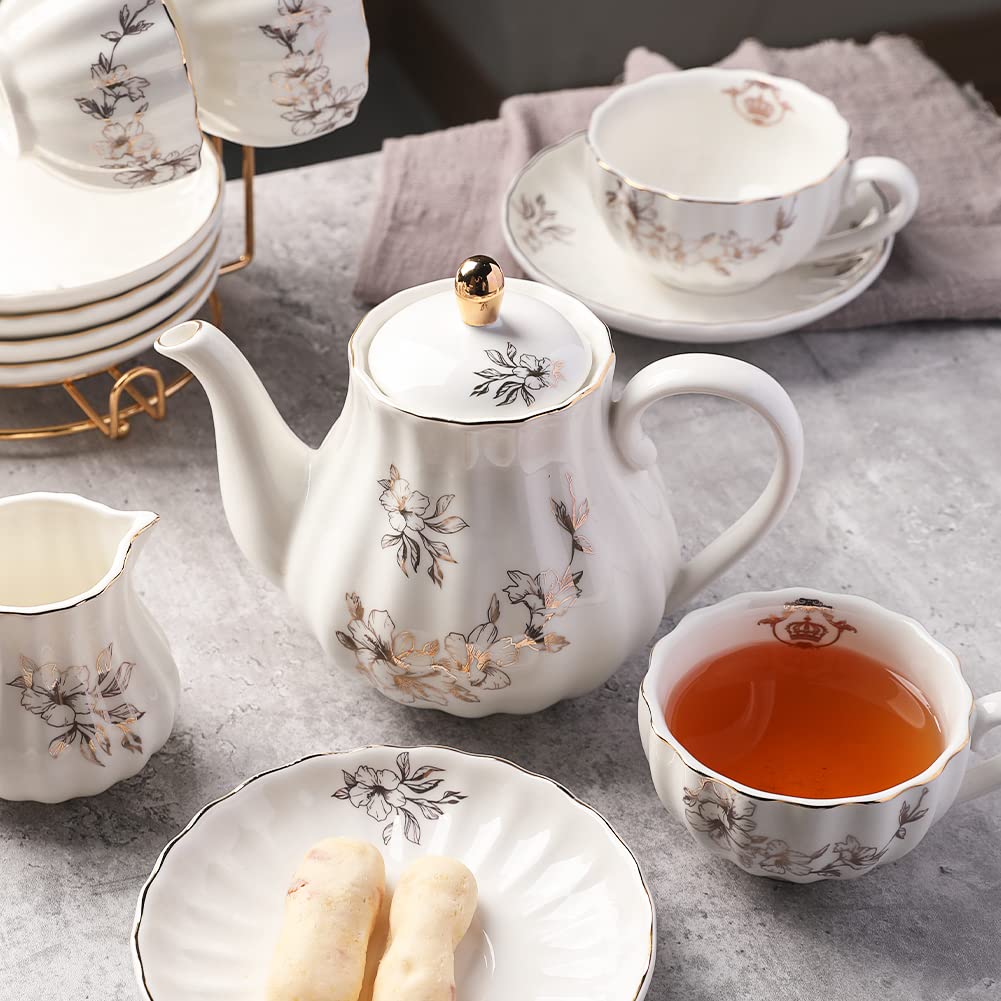 Sweejar azucarera y cremera de porcelana, prácticas para servir té con estilo.