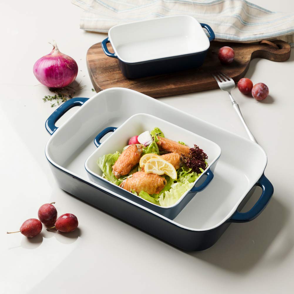 Bandeja cerámica rectangular con mango hueco de Sweejar para transporte seguro.