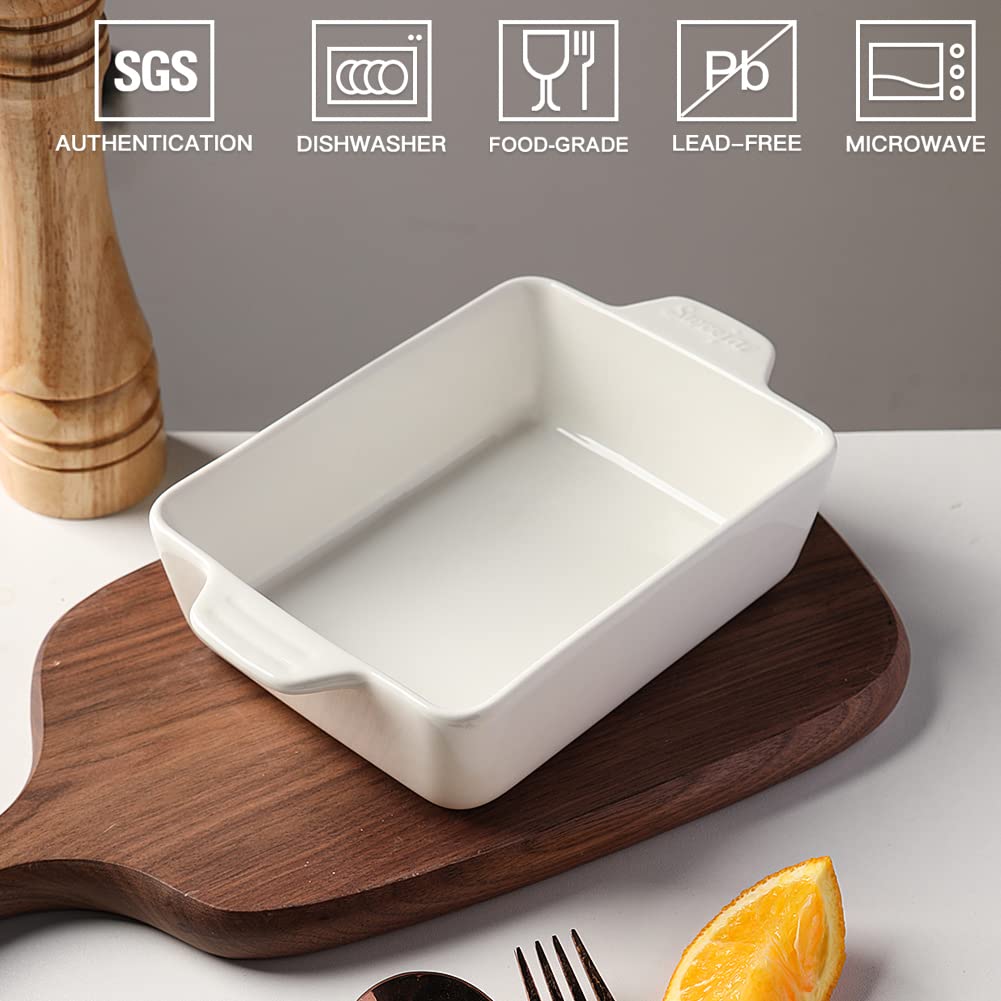 Sweejar bandeja cerámica rectangular asas dobles lista para llevar a la mesa