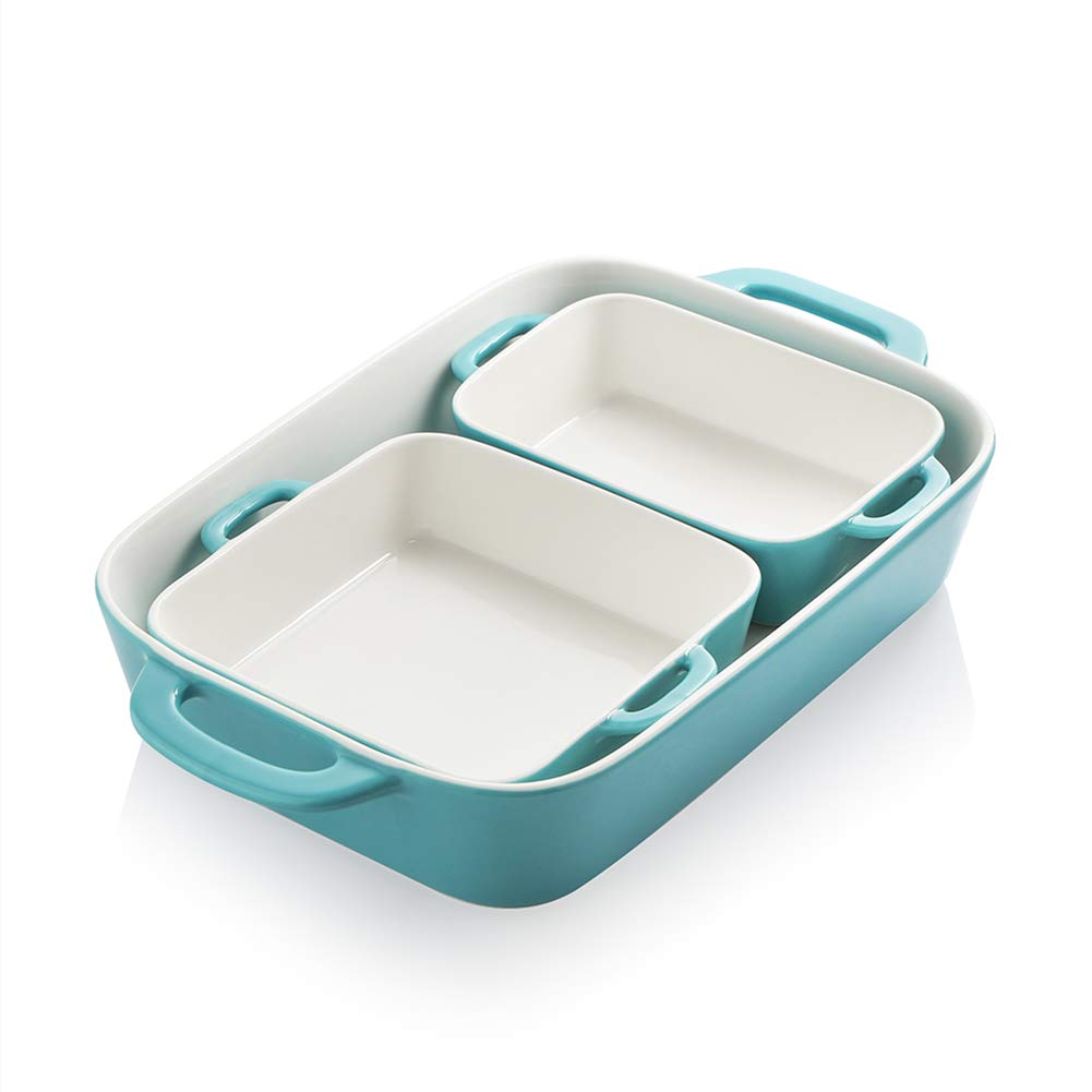 Bandeja rectangular Sweejar turquesa para hornear.