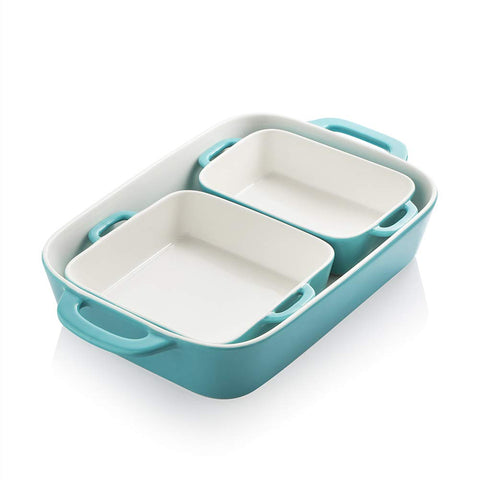 Bandeja rectangular Sweejar turquesa para hornear.
