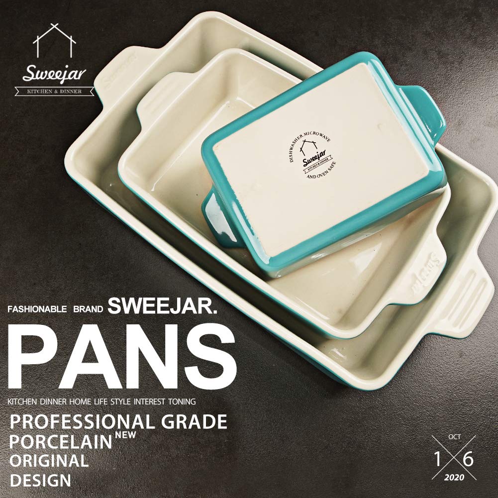 Juego de bandejas cerámicas Sweejar turquesa en encimeras de cocina