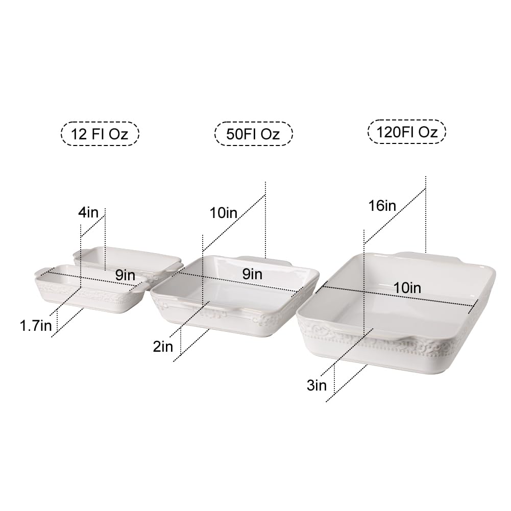 Bandejas rectangulares para lasaña Sweejar con relieve decorativo.