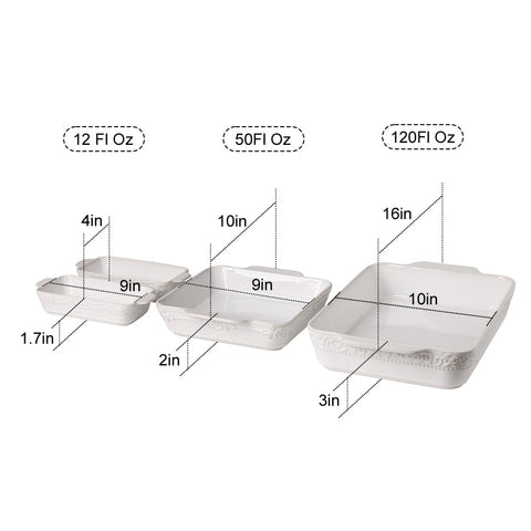 Bandejas rectangulares para lasaña Sweejar con relieve decorativo.