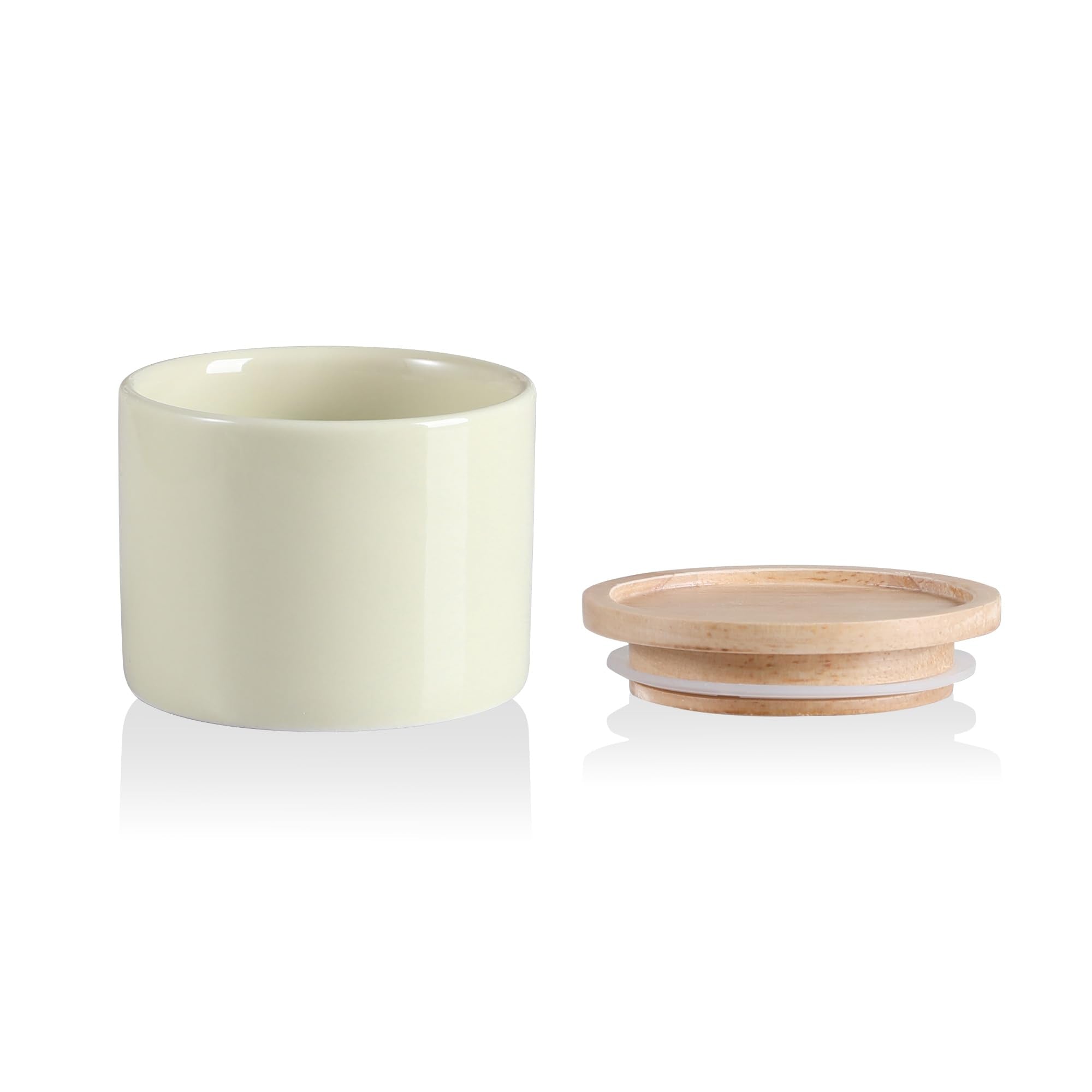 Bote cerámico Sweejar para café y té con tapa de madera hermética.