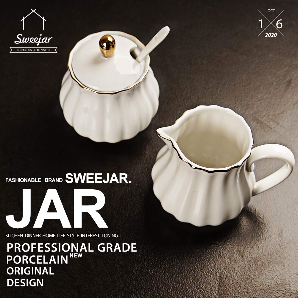 Sweejar conjunto de servicio de café en blanco elegante.