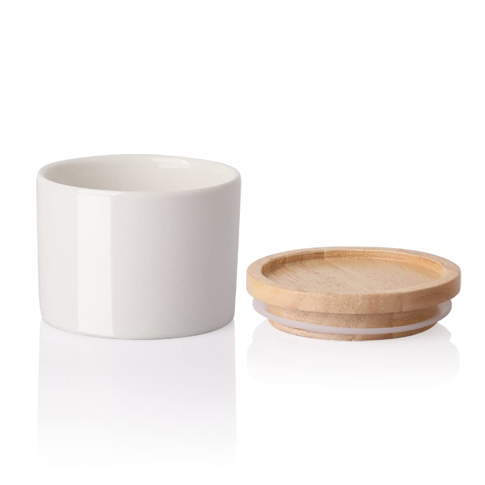 Conjunto de contenedores Sweejar de cerámica con tapa de madera para café, té y especias.