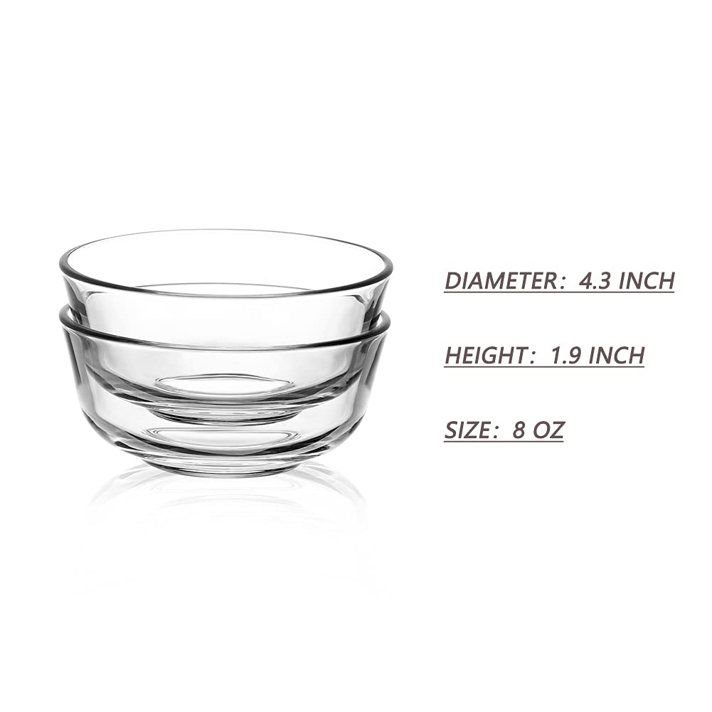Cuenco de vidrio Sweejar de 8 onzas para postres y porciones.