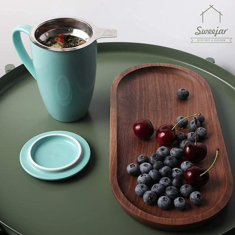 Infusor Sweejar de porcelana con acero inoxidable 18/8 para filtrado eficiente.