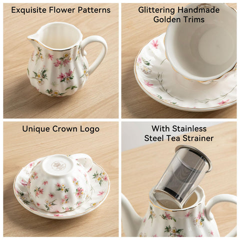 Jarra de crema Sweejar en porcelana dorada para servir crema con estilo.