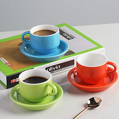 Juego de seis tazas y platillos, regalo elegante