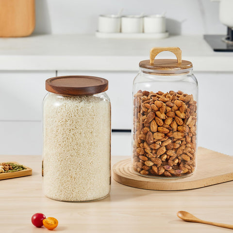 Sweejar tarro de vidrio para detergente de lavandería, orden y claridad.