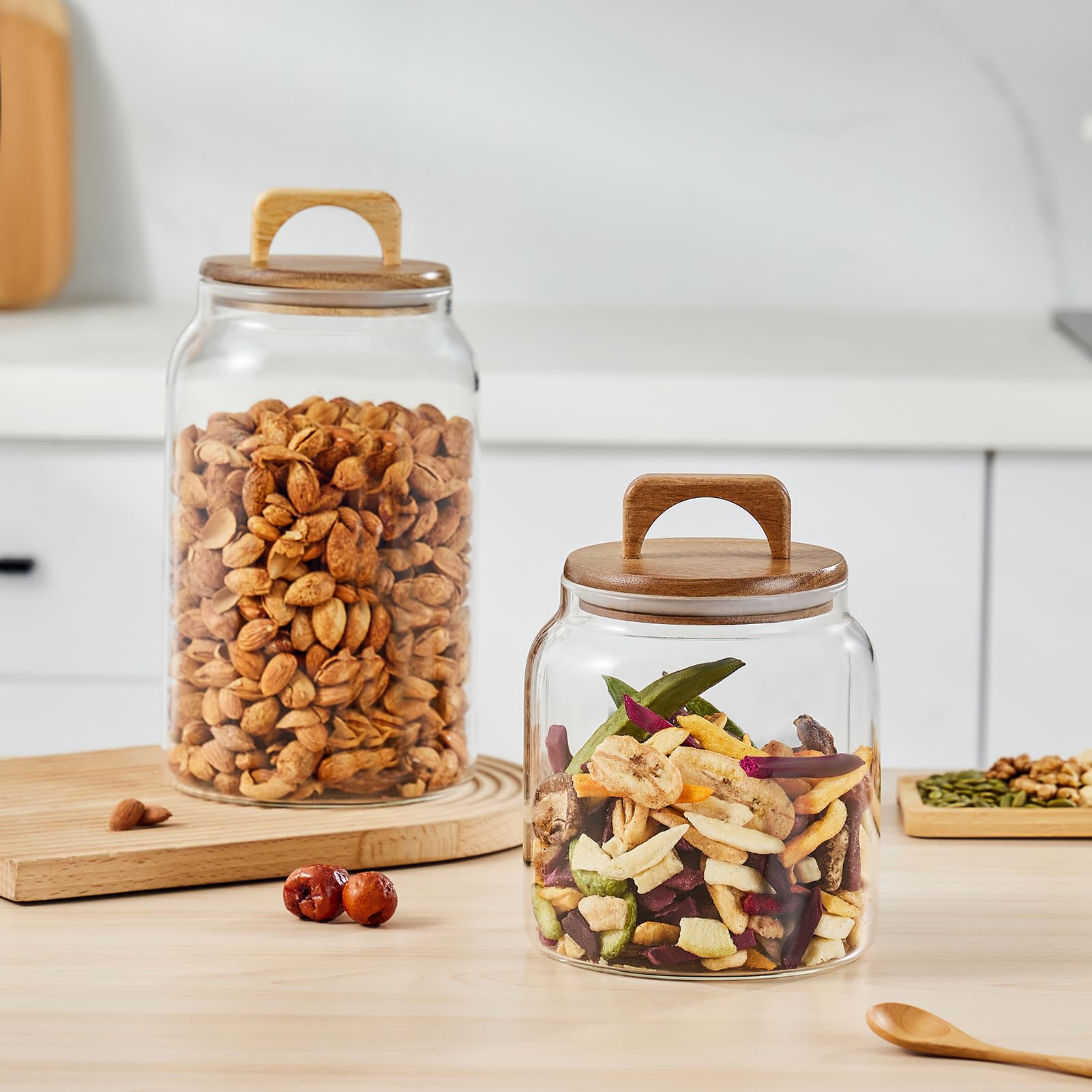 Sweejar tarro de vidrio para dulces y snacks, almacenamiento elegante.