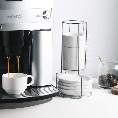 Sweejar platillo de espresso con ranura para sostener la taza estable.