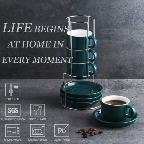 Platillos Sweejar de espresso para porcelana, set de 4, estilo elegante