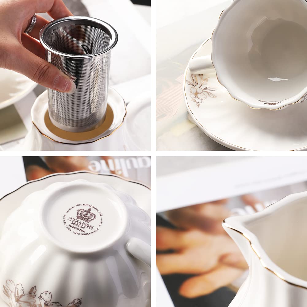 Sweejar platillos de porcelana con borde dorado, sirven para presentación impecable.