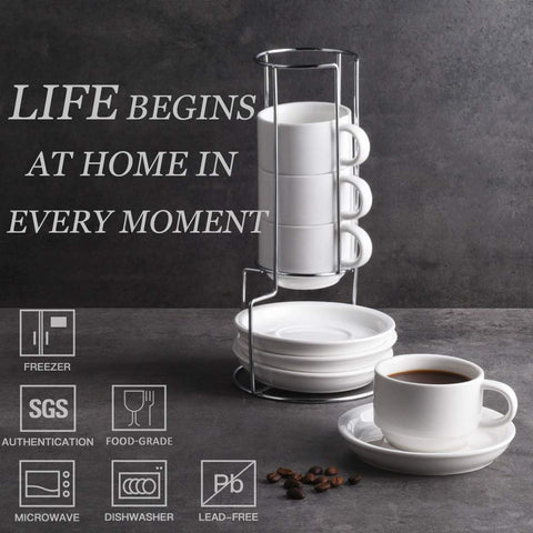 Sweejar taza espresso cerca de la cerámica blanca, sensación suave para sorbos.