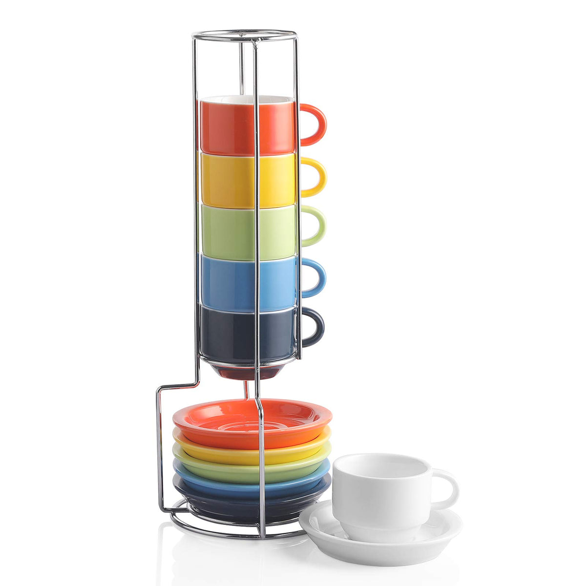Taza café expreso Sweejar de porcelana apilable para degustación elegante