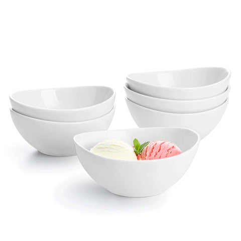 Sweese cuencos de porcelana blanca de 10 onzas para postres, ideales para porciones controladas