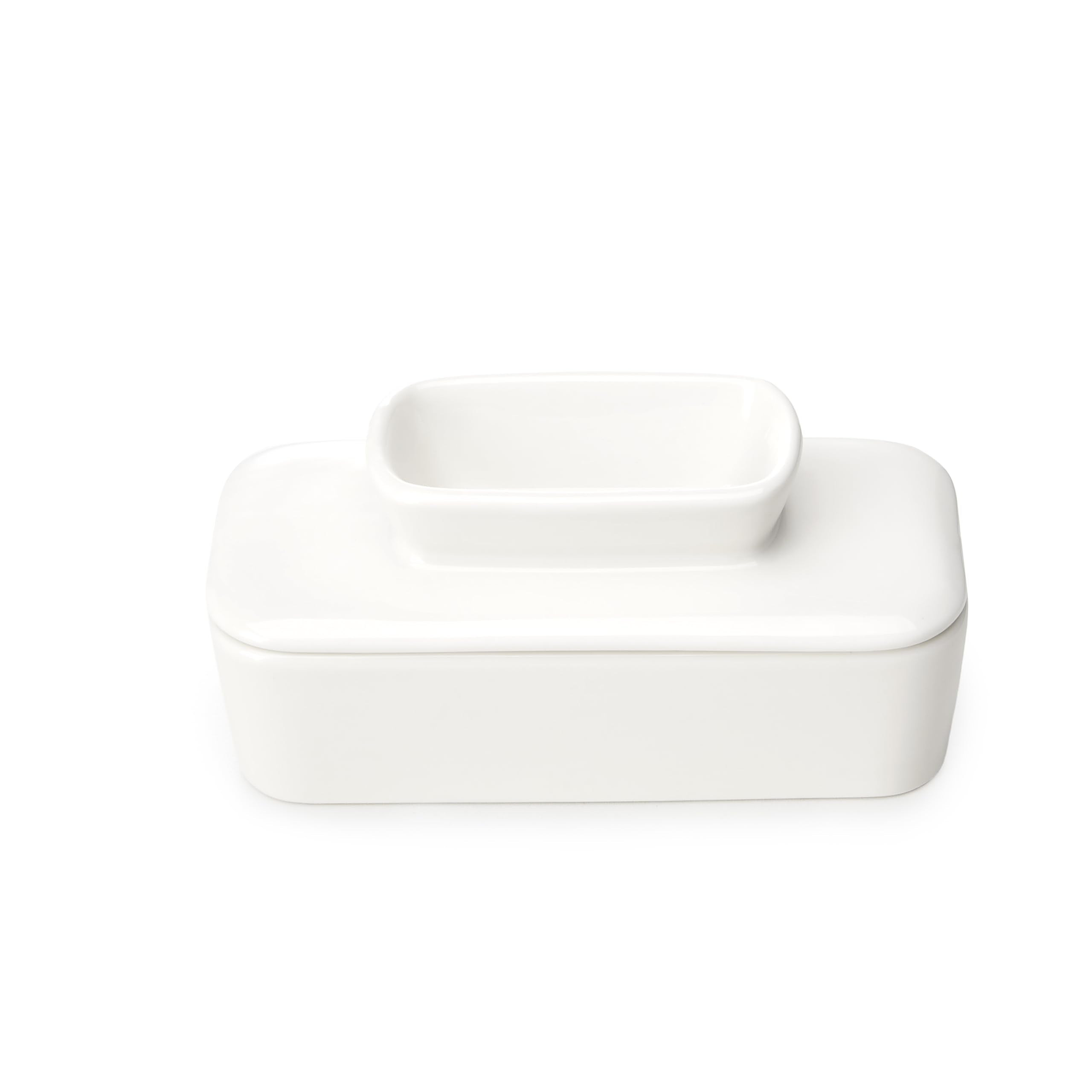 Sweese bandeja para mantequilla con tapa y línea de agua, mantiene la mantequilla fresca para untar.