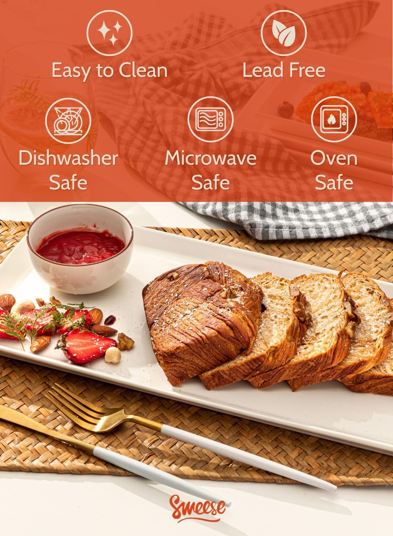 Sweese bandejas de porcelana para catering, diseño estable para degustaciones.