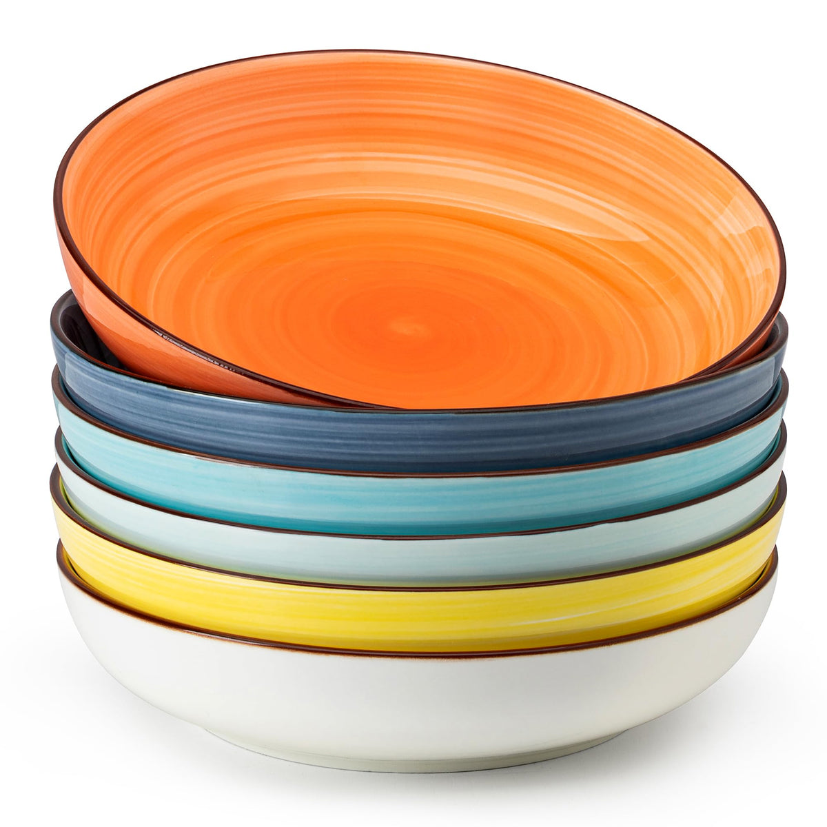 Juego de tazones para pasta Sweese, seis colores, ideal para cenas familiares