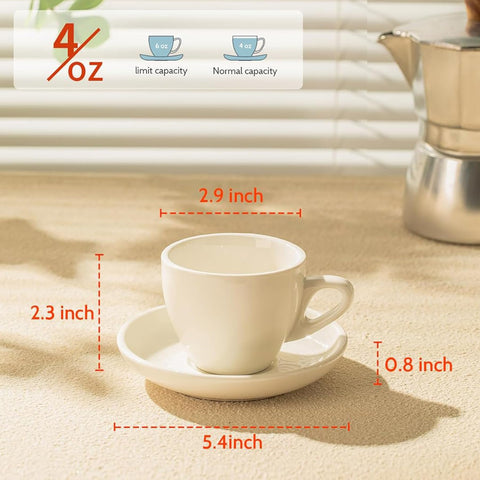 Conjunto Sweese de tazas expreso con platillos blancos para servicio en casa