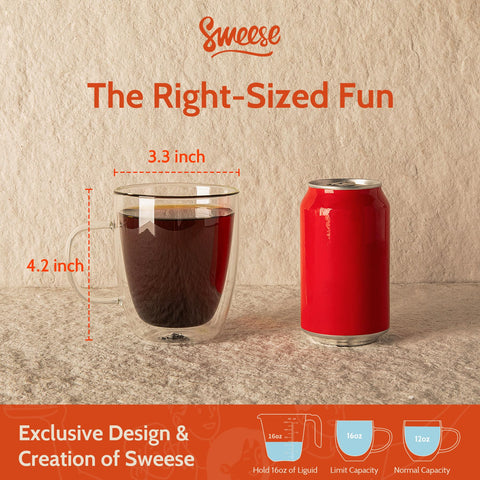 Vaso Sweese con doble pared para expreso, evita condensación y es cómodo al tacto