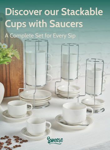 Estuche apilable para tazas espresso Sweese, almacenamiento sencillo y limpio.