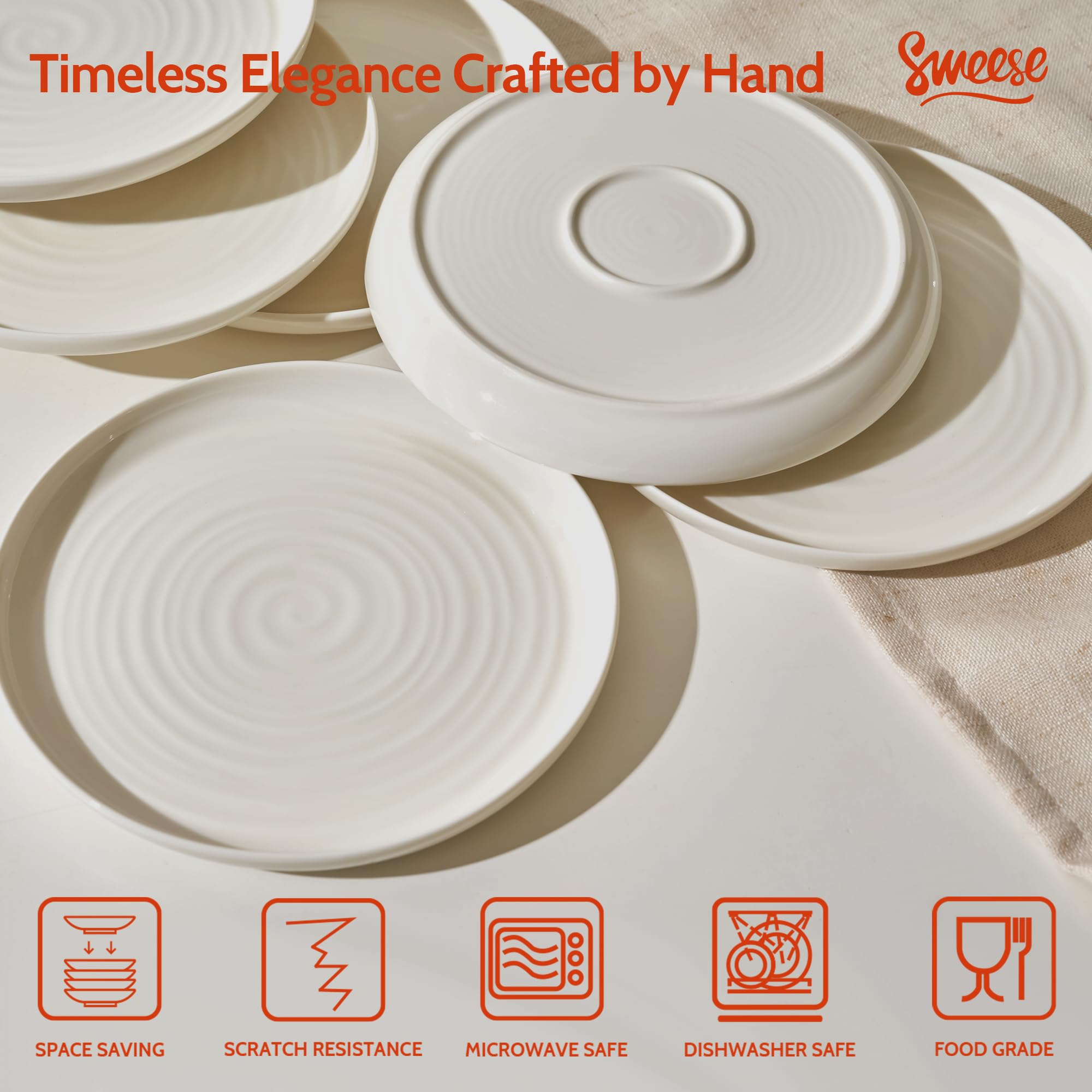 Juego Sweese de 6 placas para servir ensaladas con estilo.