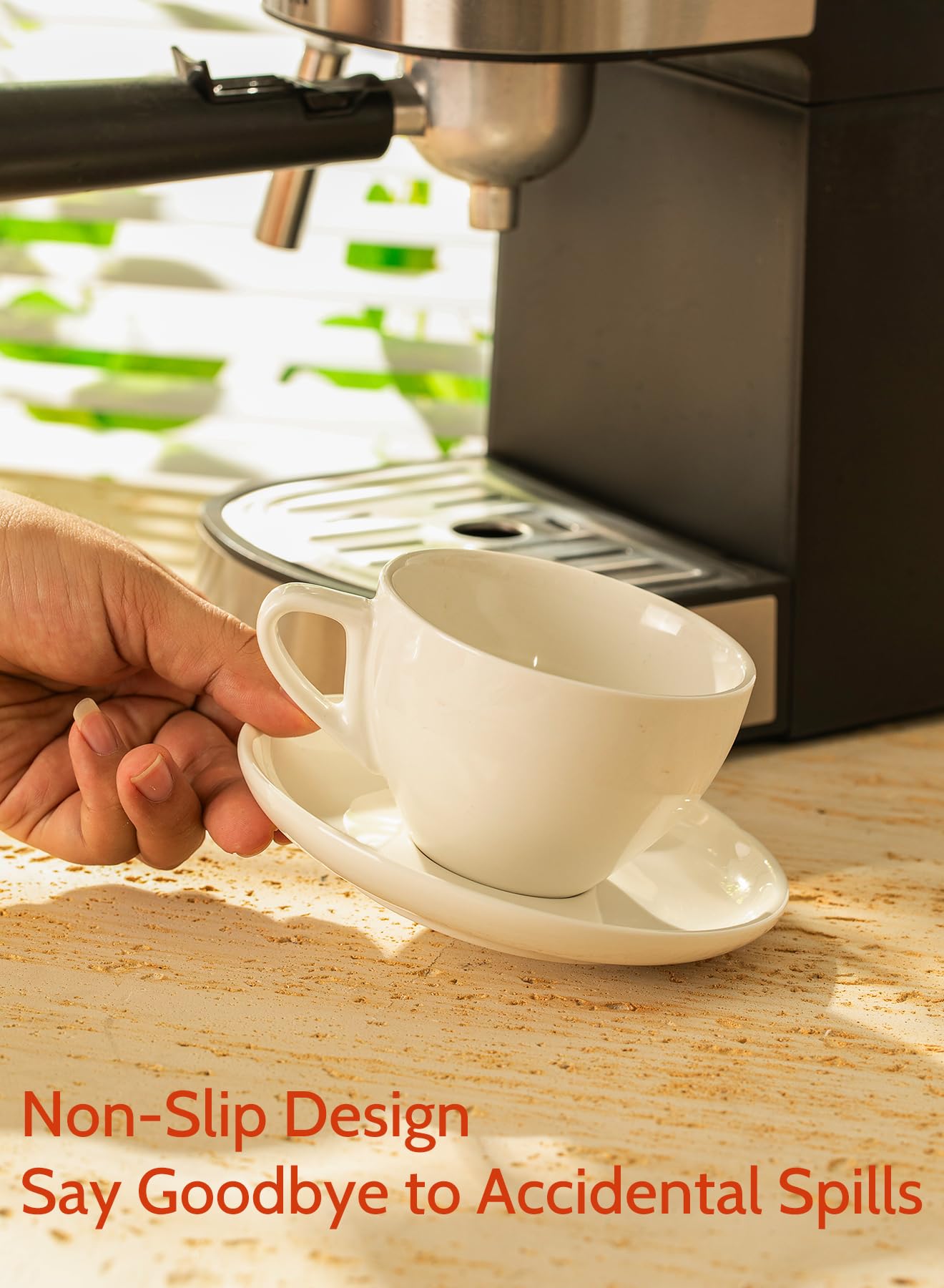 Sweese juego de tazas con platillos de 6 unidades para visitas.