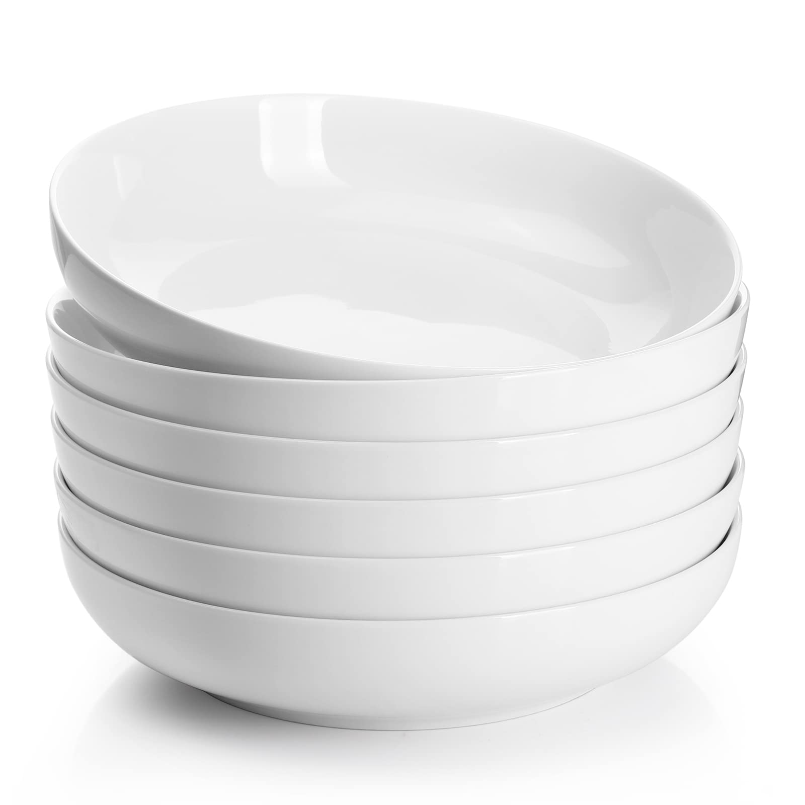 Sweese 22oz tazones de pasta, enfoque frontal, ideales para servir ensaladas.
