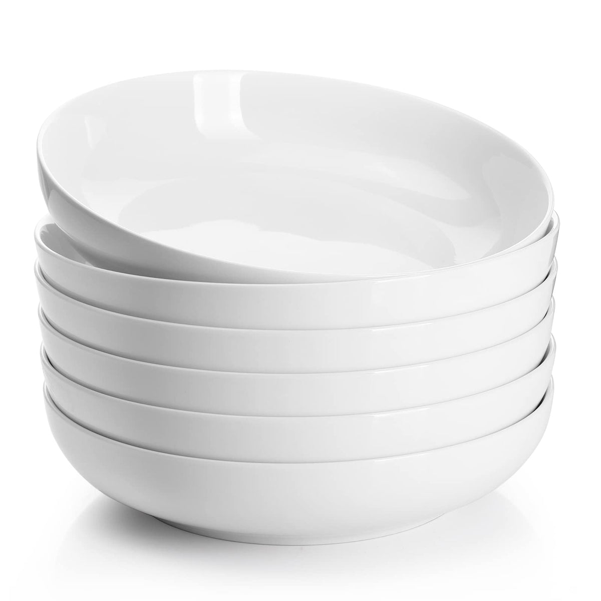 Sweese 22oz tazones de pasta, enfoque frontal, ideales para servir ensaladas.