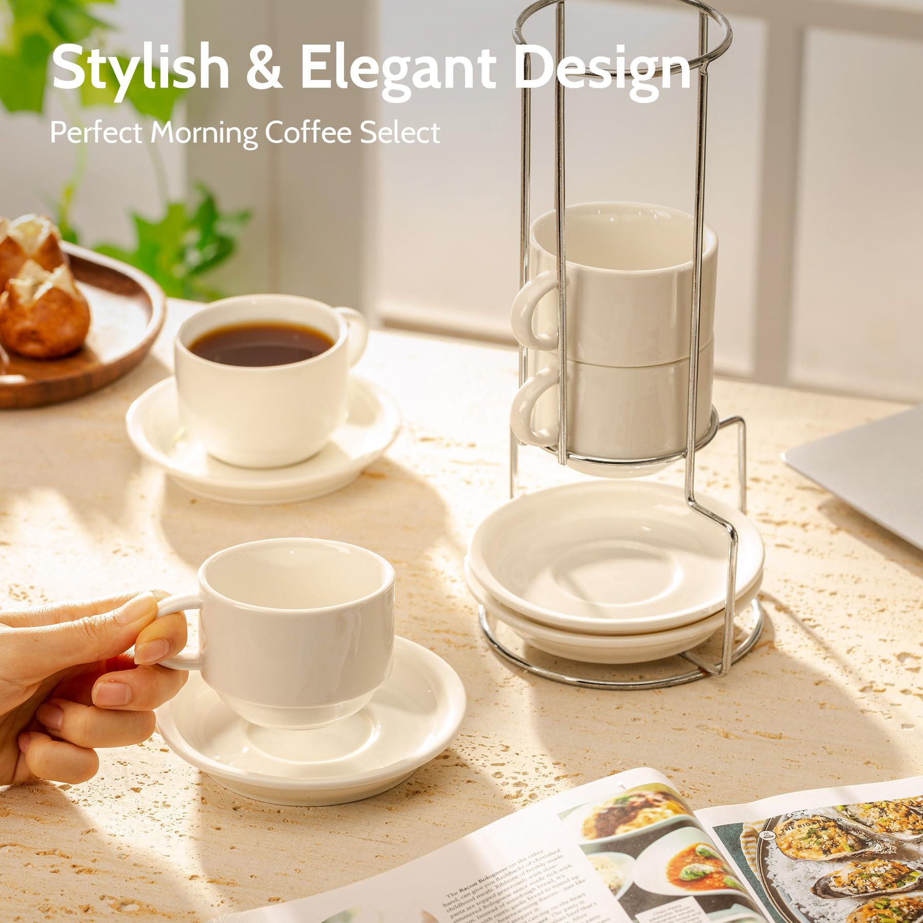 Sweese platillos para tazas cappuccino que elevan la presentación al servir