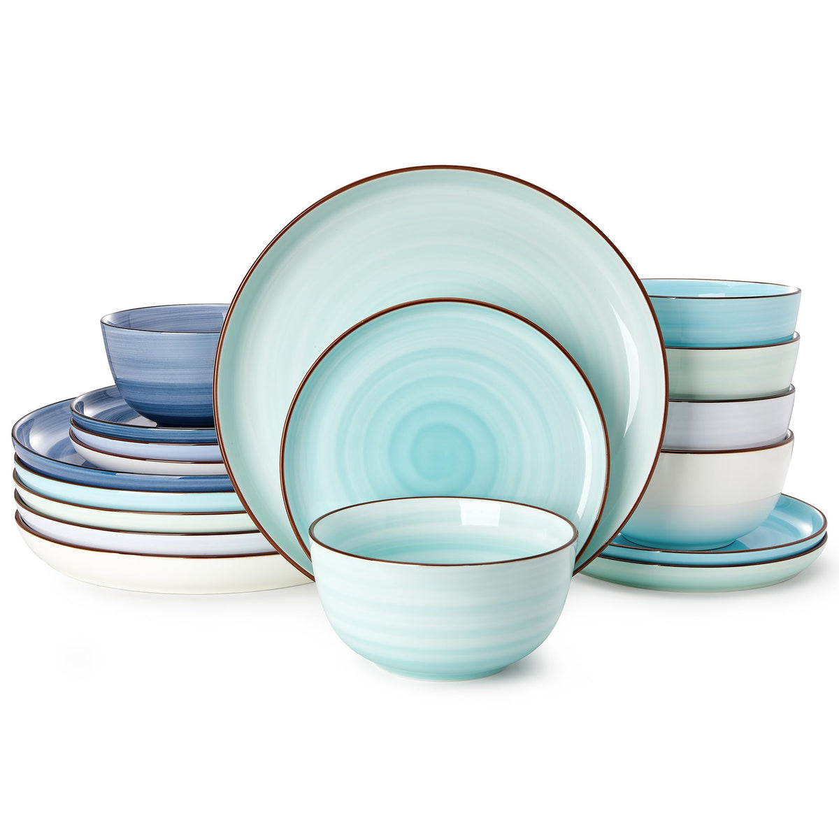 Sweese plato de cena 10 pulgadas, swirl azul, ideal para cenas elegantes en casa.