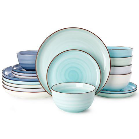 Sweese plato de cena 10 pulgadas, swirl azul, ideal para cenas elegantes en casa.