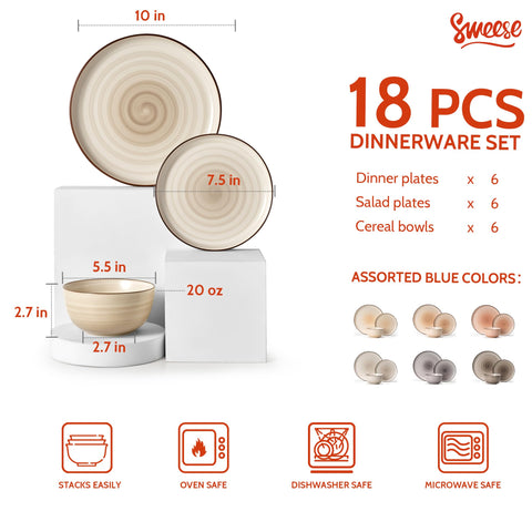 Plato de diez pulgadas Sweese, ideal para plato principal diario.