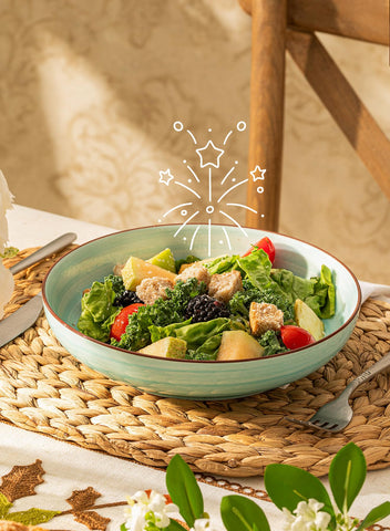 Sweese platos ensalada, bordes lipped que evitan salpicaduras al mezclar.