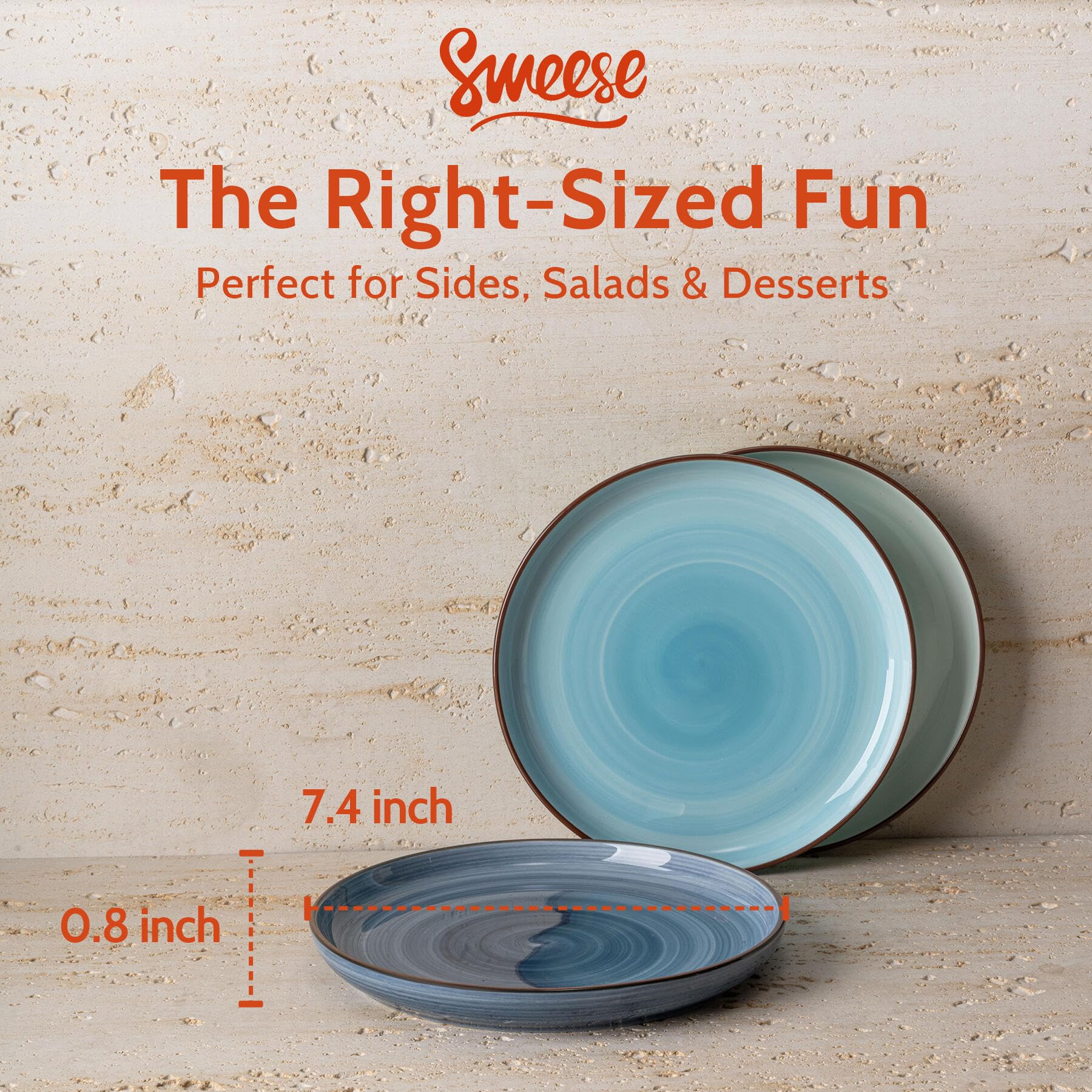 Platos Sweese de diseño gradiente para una mesa contemporánea.