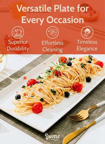 Sweese platos para catering rectangulares, porcelana de calidad.