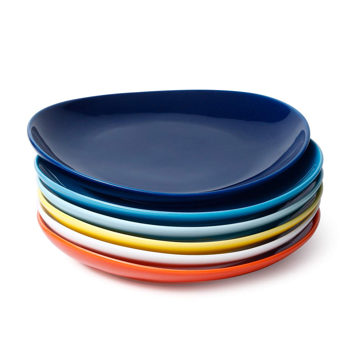 Conjunto Sweese de 6 platos postre 7.8 pulgadas en arcoíris, ideal para porciones coloridas.