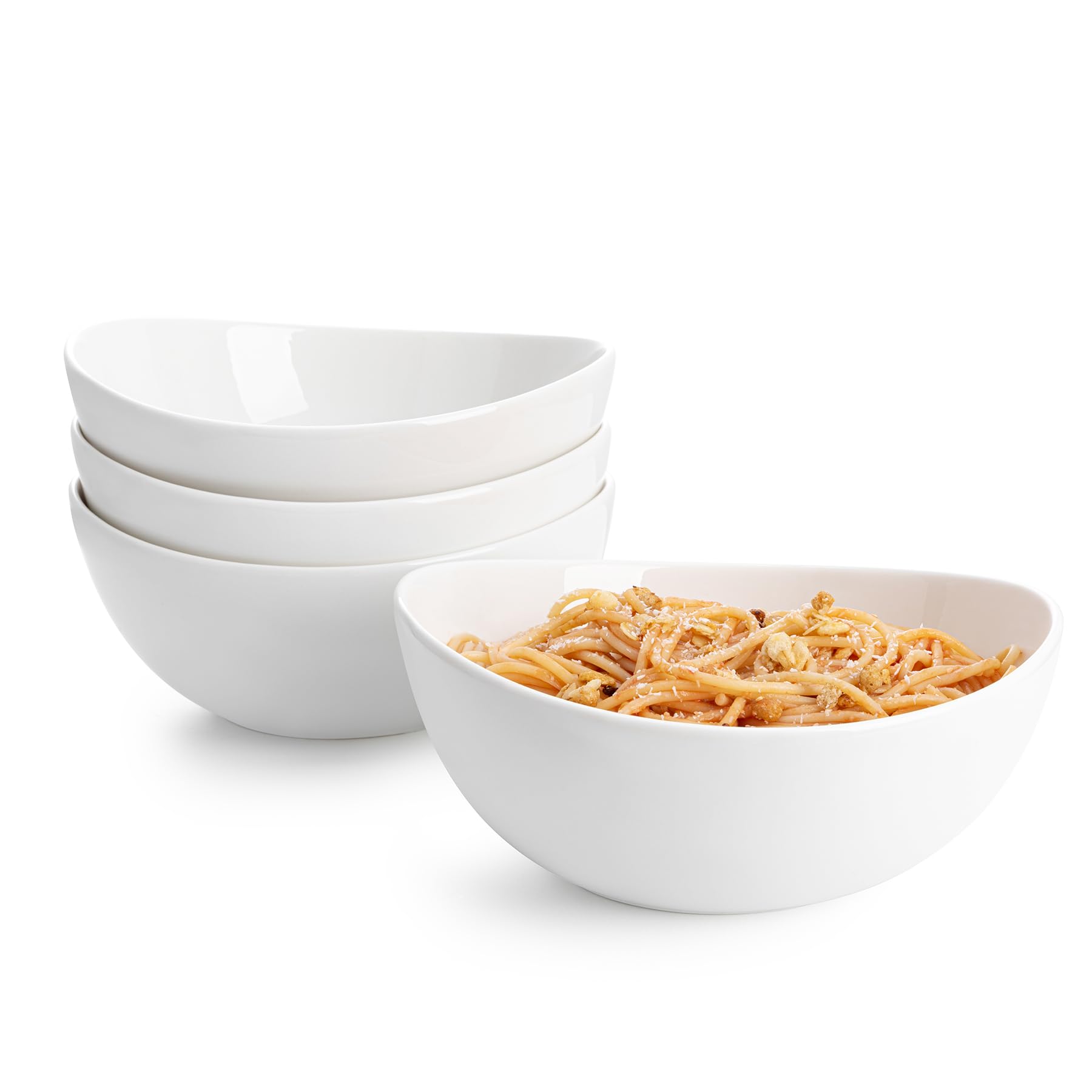 Cuencos Sweese de porcelana 42oz para ensaladas, presentación limpia y elegante.