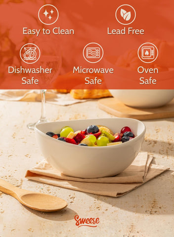 Cuencos Sweese de 42oz para pasta, almacenamiento compacto.