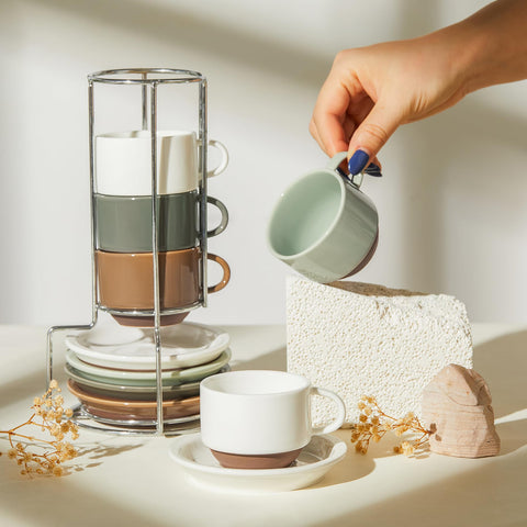 Sweese tazas porcelana expreso multicolor, duraderas para uso diario