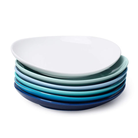 Plato postre Sweese de porcelana 7-8 pulgadas, Azure Dreamscape, ideal para servir postres con elegancia.