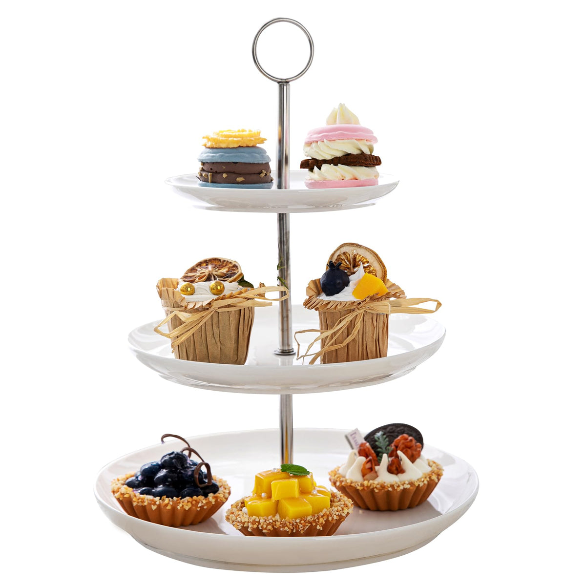 Sweese soporte tres niveles para repostería, presentación elegante en fiestas