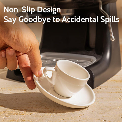 Taza Sweese expreso en porcelana lisa blanca, diseño elegante para mesas modernas