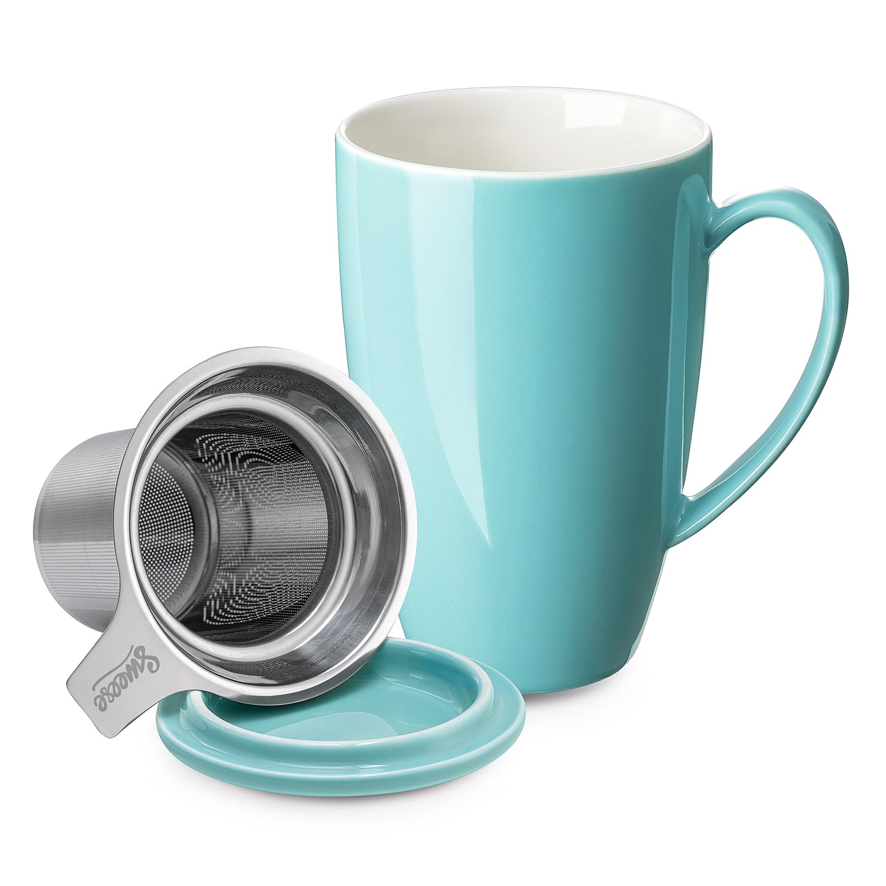 Taza Sweese 15oz con infusor y tapa para té de hojas sueltas.