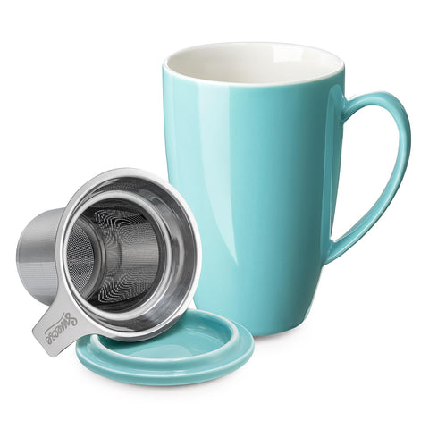 Taza Sweese 15oz con infusor y tapa para té de hojas sueltas.